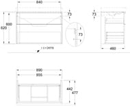 ����� ��� �������� GEBERIT iCon (890�620�477) � 2 �������, ������� ��� 841392000