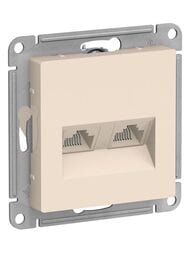 Розетка Systeme Electric ATLASDESIGN двойная компьютерная RJ45+RJ45 категория 5E бежевый ATN000285