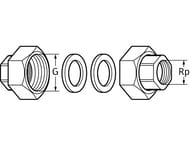 Комплект латунных гаек Grundfos для циркуляционных насосов 1.1/4" х 3/4",  529982