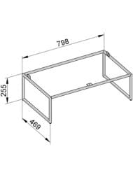 Ножки для мебели Keuco Plan 800х255х470 напольные, с регулировкой высоты, INOX 32998 290003