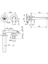Смеситель для раковины Ideal Standard CONNECT AIR A7029A5 встраиваемый, однозахватный