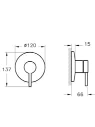 Смеситель Vitra Origin для душа встраиваемый, хром A42621
