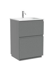 Тумба под раковину Sancos Folk Floor FL60FES 590х445х850 напольная, с 2-мя ящиками, Ergraut soft