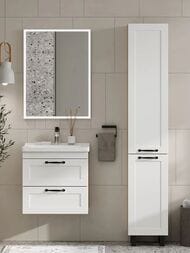 Зеркало Континент Lago (600х800) с LED подсветкой 5000K и сенсорным выключателем, белый
