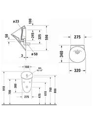 Писсуар Duravit White Tulip 2817300000 320х340 подвесной, без мушки, керамика, цвет: белый