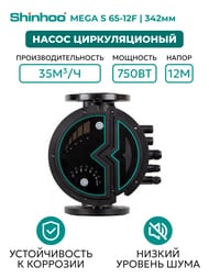 ����� �������������� SHINHOO MEGA S 65-12F 1x230�, DN 50/65, ���������, 71121008
