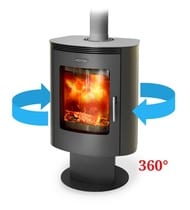 Печь-камин отопительная ТМФ (TMF) Визиера 360°, черная бронза