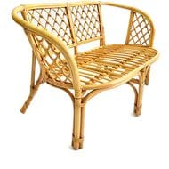 Диван Багама (1200х650х750) 2-х местный, подушки коричневые, полные твил, ротанг, мёд