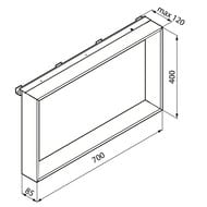 Полка для душевого ограждения Novellini Frame 600х400х85 с крючком, черная R90AKFPO4070-H