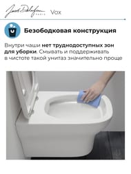 Унитаз Jacob Delafon Vox EDM102-00 (360х500х400) подвесной, безободковый — изображение 3