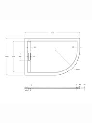 Душевой поддон CEZARES 1200х800х30 иск.мрамор, радиусный, левый, белый TRAY-AS-RH-120/80-30-W-L