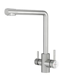 Смеситель для кухни AM.PM X-Joy S F85B05711 L-образный излив, с каналом для фильтр. воды, сатин м — миниатюра 1
