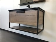 Тумба COMFORTY Бонн-90 (910х500х465) подвесная, с раковиной, дуб темный 00-00001937