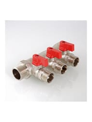 Коллектор VALTEC 3/4" на 3 подв.с шаровыми  кранами 1/2"Н никель VTc.580.N.0503 — изображение 7