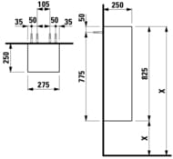 ����� ��������� LAUFEN PALOMBA 4.0670.1.180.222.1 (275�250�825) ����� �����/������, ������ �����