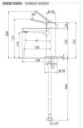 Смеситель для раковины Remer Slash SL12XV, сталь — миниатюра 5