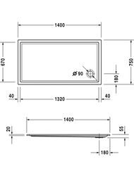 ������ ��������� Duravit Starck 1400�750 72012500000000