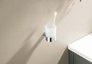Стакан для зубных щеток Aquatek Лира AQ4404CR подвесной, стекло матовое, латунь, цвет: хром