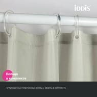 Штора для ванной комнаты IDDIS Base 200х240 см, с кольцами, полиэстер, зеленый BD01P24i11 — миниатюра 5