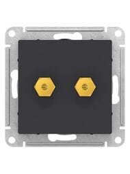 Аудиорозетка Systeme Electric ATLASDESIGN двухместная карбон ATN001087
