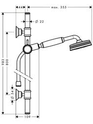 ������� ����� Axor Montreux 27982820 ������ ���, ����� 1,6�, ������ 0,9�, ��������� ���� ������