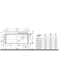 Тумба под раковину справа Duravit Happy D.2 Plus 1600х408х550 4 ящика, дуб средиземн. HP4973R7171 — изображение 3