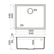 ����� Omoikiri BOSEN 54-U-PL (540�440�220) ����������� ������, ����������, ����-������� 4993233