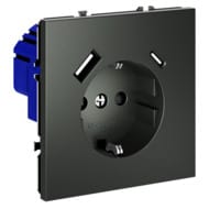 Розетка с USB, A+C Voltum S70 VLS040506, титановый