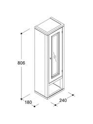 Шкаф с нишей Caprigo Джардин 240 bianco light vintage 240х806х180 правый 10490R-B003