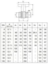 Кран шаровый Oventrop Optibal 1/2"ВВ DN-15 полнопроходной, 16 бар, латунь, удлинен.ручка, 1077104