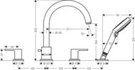 ��������� �� ���� ����� Hansgrohe Vernis Shape 71459000 �� 4 ���������, � ���. ����������, ����