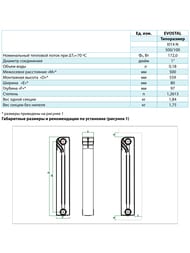 Радиатор биметаллический Fondital Evostal 500/100, 6 секций, 1032Вт, белый