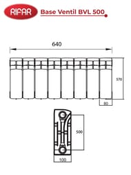�������� ��������������� Rifar Base Ventil BVL 500 ������ ����� �������., 8 ������, 1576 ��, �����