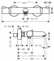��������� Hansgrohe Ecostat Comfort 13114140 ���������������� ��� �����, ���������, ����.������