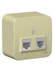 Розетка Systeme Electric BLANCA двойная, компьютерная RJ45, кат.5E+телефонная RJ11 беж. BLNIA045117