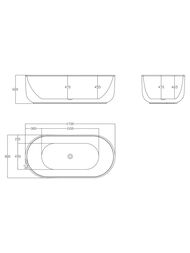 Ванна акриловая BelBagno BB401-1700-800 1700x800x600 отдельностоящая, слив-перелив хром, цвет: белый