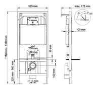 BERGES комплект инсталляции с клавишей смыва S5 SoftTouch черной, унитаз FLOE Rimless, 4в1 043230