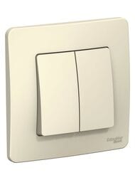 Выключатель Systeme Electric BLANCA скрытой установки 2-клавишный cх.5, 10A 250B, молоч. BLNVS010502