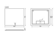 Зеркало для ванной комнаты SANCOS Square 2.0 800х700 led подсветка 2700K/4000K/5000K SQ2.800