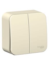 Выключатель Systeme Electric BLANCA 2-клавишный наружный (cх.5), 6А, 250В, молочный BLNVA065002