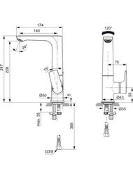 Смеситель для умывальника Ideal Standard Connect Air A7023AA высокий, поворотный излив