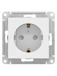 Розетка Systeme Electric ATLASDESIGN с заземлением со шторками 16А механизм лотос ATN001345