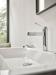 Смеситель Hansgrohe Finoris 76020000 для раковины 110, сливной гарнитур, хром — изображение 4