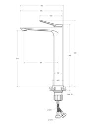 Смеситель для раковины BelBagno UNIQUE-LMC-CRM-W0 244мм, однозахватный, без донного клапана, хром