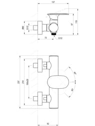 Смеситель для душа RAVAK Spring SG 032.00CR настенный, без лейки, хром X070530