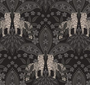 Обои флизелиновые Loymina Amazonia Ins1, 011 (1х10,05) ягуар, черные (рул.)