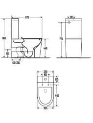������ ��������� AQUAme Rimless c �������� SoftClose, 670x360x445��, ����� ������ AQM1001