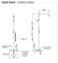 Душевая система термостатическая с изливом Remer Elegance EQ34ASSDNO, черный матовый — миниатюра 2