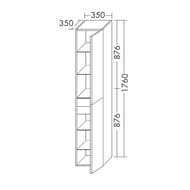 Пенал подвесной Burgbad Coco 350х1760х350 правый, 2 дв., 2 ящ., песочный HSIU035RF2838 — изображение 2