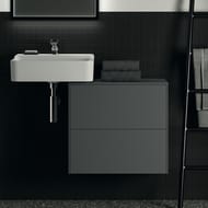 Тумба под раковину Ideal Standard CONCA (600x373x550) 2 ящика, антрацит, со столешницей T4327Y2